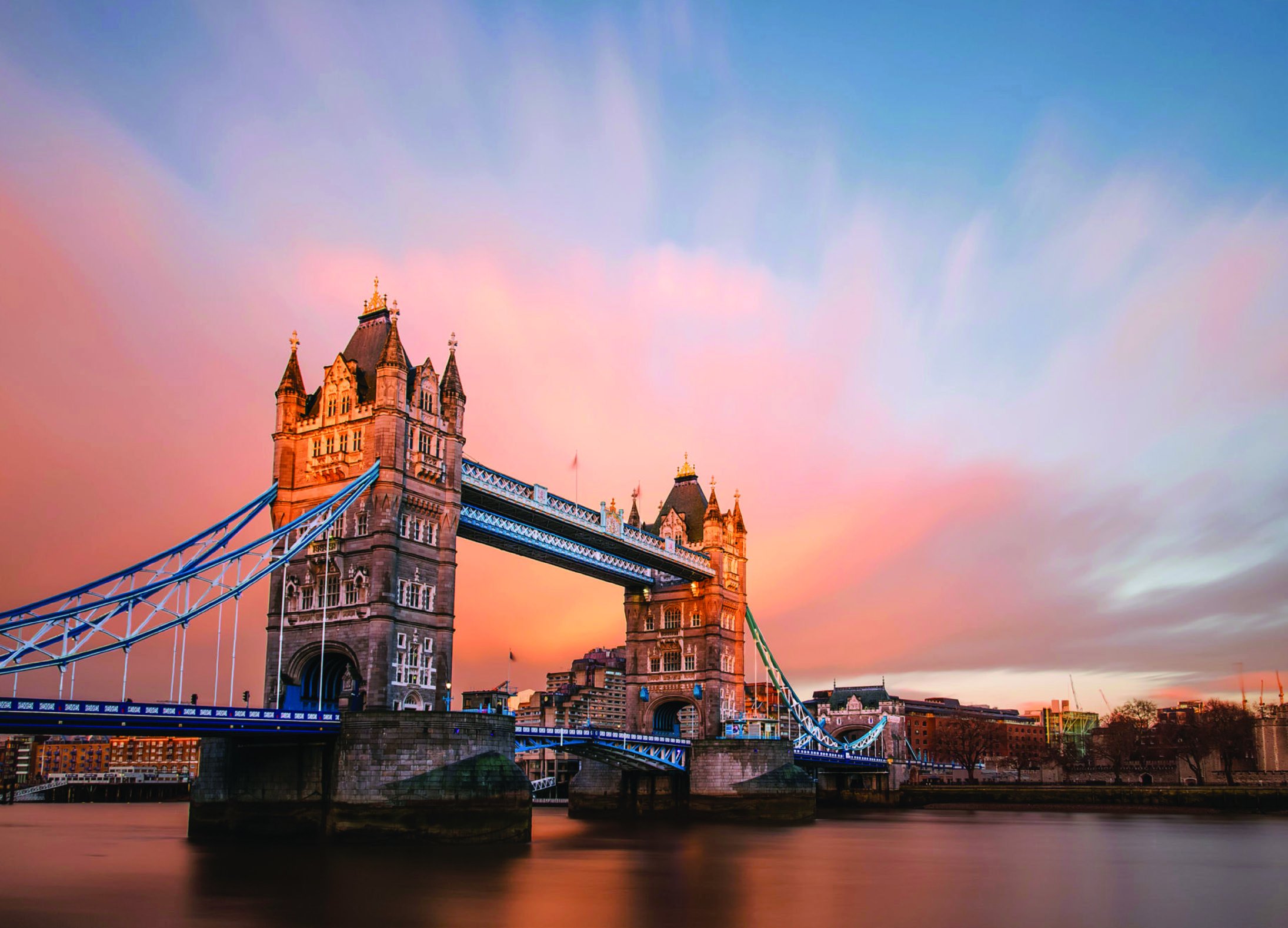 Tower Bridge in London at sunset