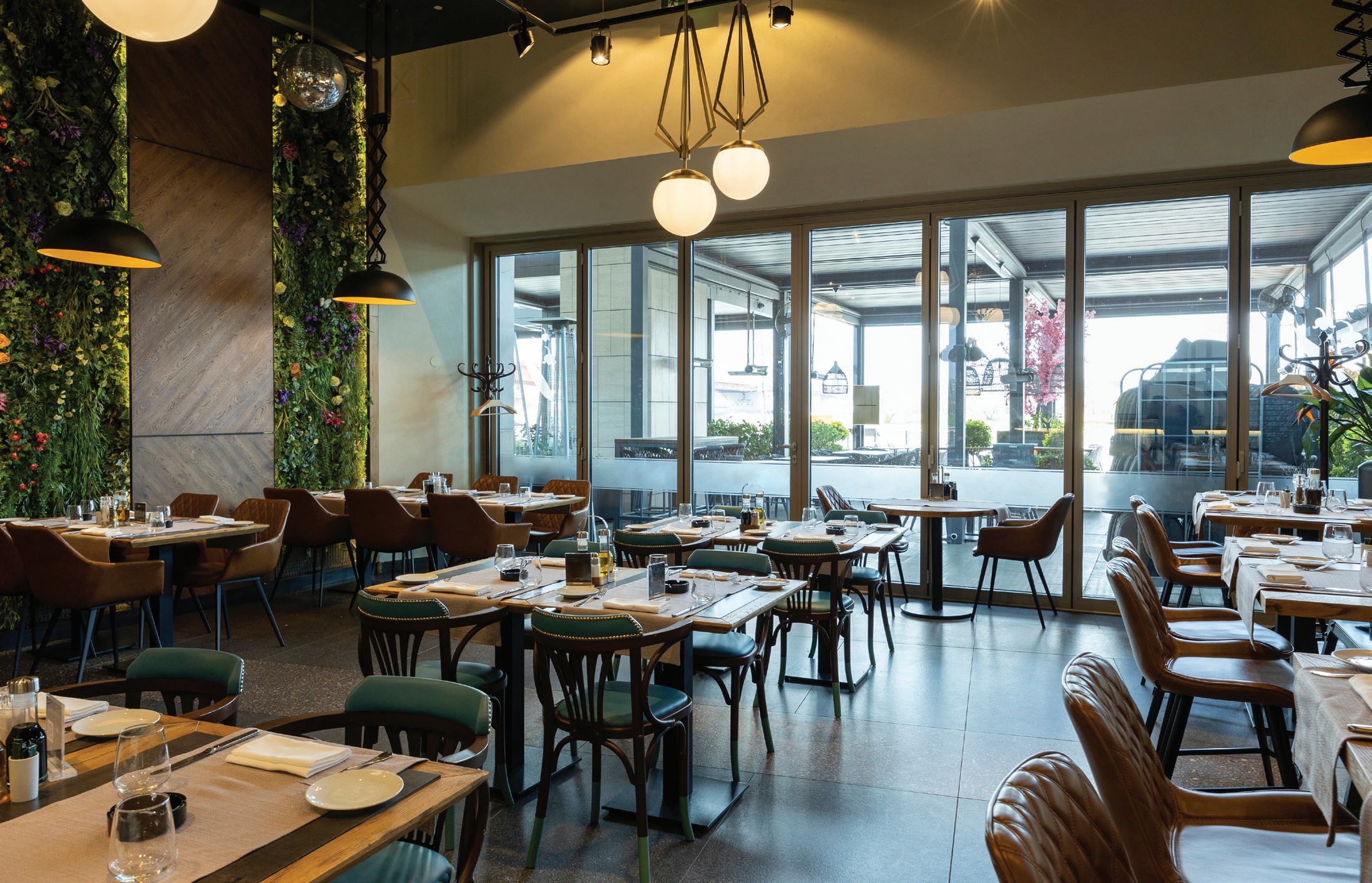 Elegant Bath restaurant interior with warm lighting